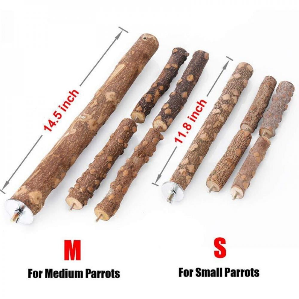 Natural Wood Bird Cage for Small Parrots