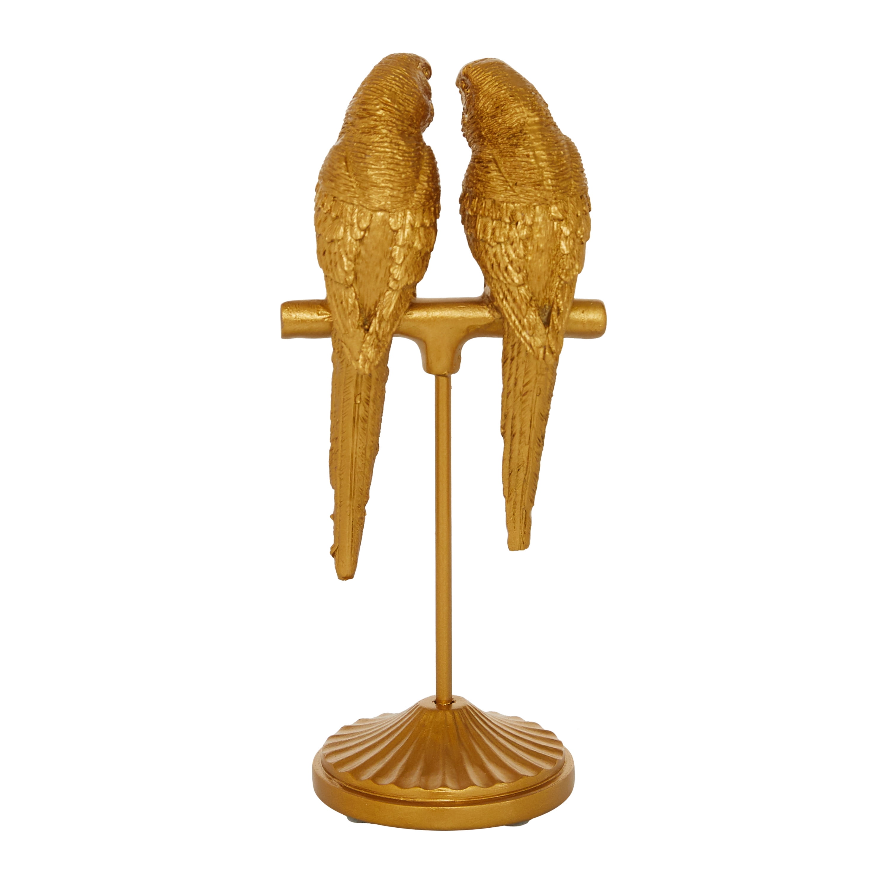 3" x 9" Gold Polystone Parrot Sculpture, by DecMode
