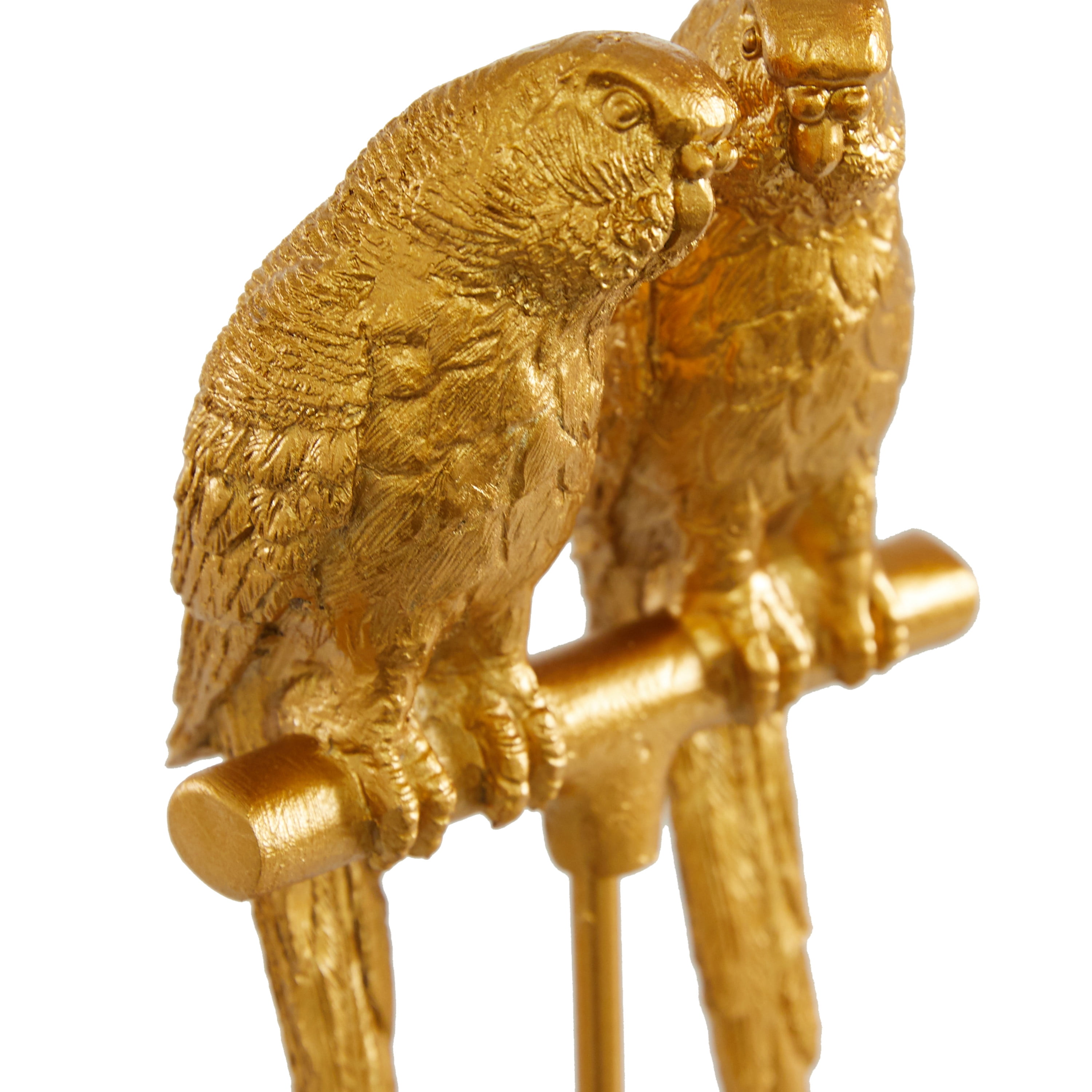 3" x 9" Gold Polystone Parrot Sculpture, by DecMode