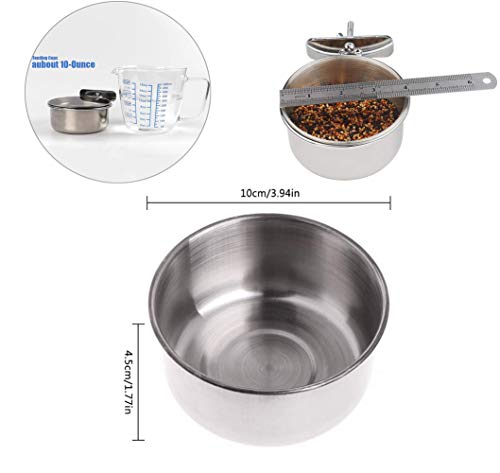 Stainless Steel Parrot Feeding Cups - Pack of 2