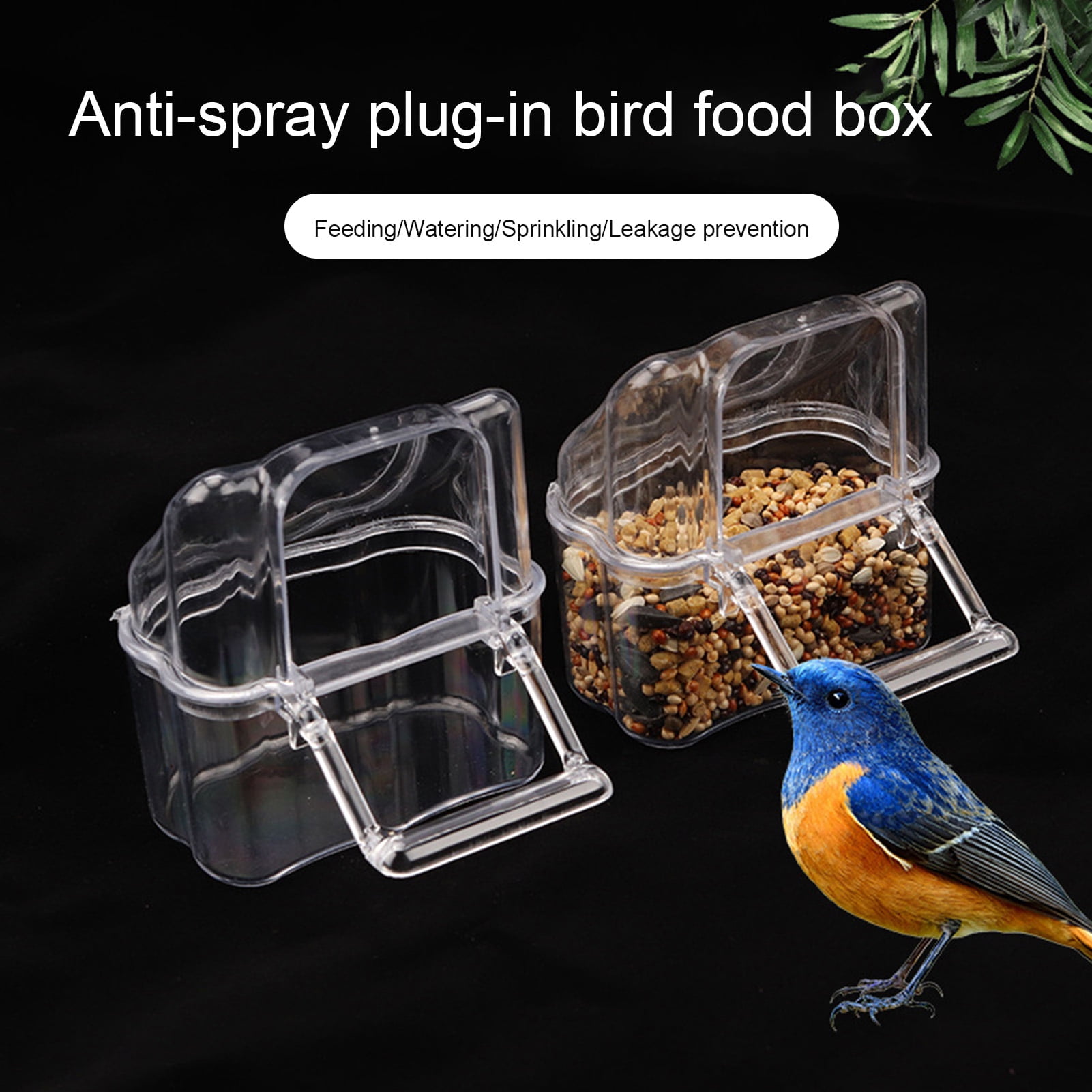 Large Capacity Parrot Feeder with Transparent Bowl