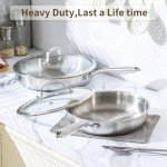 12" Stainless Steel Frying Pan with Lid