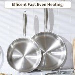 12" Stainless Steel Frying Pan with Lid