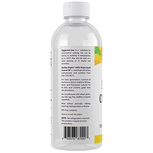 Virgin Coconut Oil - 20oz Liquid for Keto