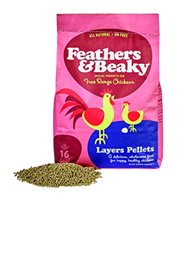 Feathers & Beaky | Layers Pellets for Chickens |Main Meal with Natural Ingredients, Enhanced Yolk Colour | Made in the UK (5kg)