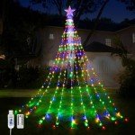 Waterfall Christmas Lights with Remote and Star Topper