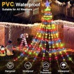 Waterfall Christmas Lights with Remote and Star Topper