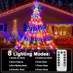 Waterfall Christmas Lights with Remote and Star Topper