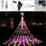Waterfall Christmas Lights with Remote and Star Topper