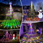 Waterfall Christmas Lights with Remote and Star Topper