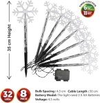 8PCS LED Blue Snowflake Pathway Lights