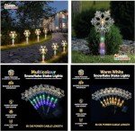 8PCS LED Blue Snowflake Pathway Lights