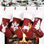 Dremisland Red Christmas Stocking Set of 4
