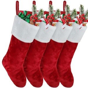 Personalized Plush Christmas Stocking Set of 4