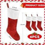 Personalized Plush Christmas Stocking Set of 4