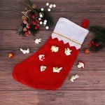 12-Pack Red & White Felt Christmas Stockings