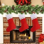 12-Pack Red & White Felt Christmas Stockings