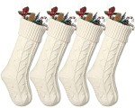 JaosWish Set of 4 Knitted Christmas Stockings