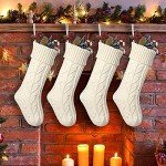 JaosWish Set of 4 Knitted Christmas Stockings