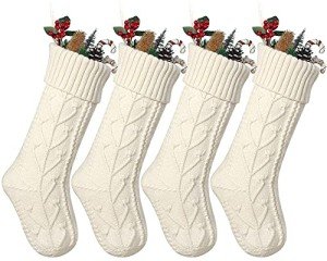 JaosWish Set of 4 Knitted Christmas Stockings