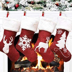 Dremisland Red Christmas Stocking Set of 4