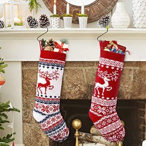 Personalized Knitted Christmas Stockings Set of 2