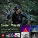 B50-640 LRF Thermal Binoculars for Hunting， Infrared Heat Night Vision with 50mm Focal Length, 640×480 pix @ < 30 mK NETD Sensor, LRF with 600m Accuracy, OLED High-Definition Display