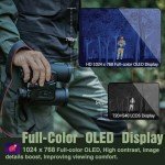 B50-640 LRF Thermal Binoculars for Hunting， Infrared Heat Night Vision with 50mm Focal Length, 640×480 pix @ < 30 mK NETD Sensor, LRF with 600m Accuracy, OLED High-Definition Display