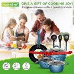 NUTRICHEF 11-Piece Non-Stick Cookware Set with Ceramic Coating