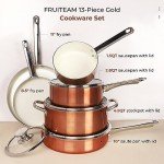 FRUITEAM 13-Piece Non-Stick Ceramic Cookware Set
