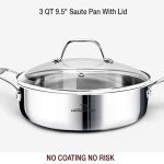 HOMICHEF 14-Piece Stainless Steel Cookware Set with Steamer Insert