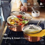 FRUITEAM 13-Piece Non-Stick Ceramic Cookware Set