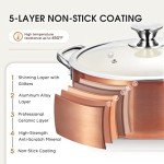 FRUITEAM 13-Piece Non-Stick Ceramic Cookware Set