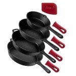 CUISINEL Pre-Seasoned Cast Iron Skillet Set