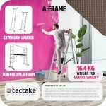 TecTake Adjustable 3-in-1 Eco-Friendly Aluminium Scaffolding Ladder
