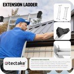 TecTake Adjustable 3-in-1 Eco-Friendly Aluminium Scaffolding Ladder