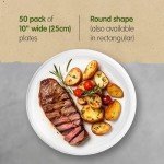 Eco-Friendly Disposable Paper Plates - 10 Inch, 50 Pack