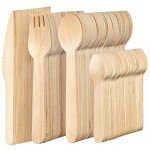Biodegradable Wooden Cutlery Set - 200 Pieces