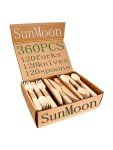 Eco-Friendly 360 Pack Wooden Cutlery Set