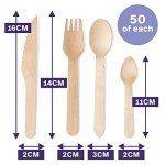 Biodegradable Wooden Cutlery Set - 200 Pieces