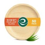 100% Biodegradable Palm Leaf Plates - 50 Pack