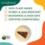 100% Biodegradable Palm Leaf Plates - 50 Pack