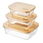 Eco-Friendly Glass Meal Prep Containers with Bamboo Lids
