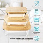 Eco-Friendly Glass Meal Prep Containers with Bamboo Lids