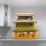 Eco-Friendly Glass Meal Prep Containers with Bamboo Lids