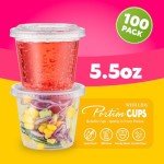 Eco-Friendly 5.5 oz Airtight Portion Cups - 100 Sets