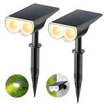 LINKIND Eco-Friendly 16-LED Solar Garden Spotlights (Pack of 2)