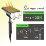 LINKIND Eco-Friendly 16-LED Solar Garden Spotlights (Pack of 2)