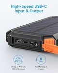 RIAPOW Eco-Friendly 26800mAh Solar Power Bank Charger