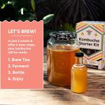 Craft A Brew Home Brewing Starter Kit Kombucha Tea Kit – Home Kombucha Kit – Fermentation Starter with Kombucha SCOBY – 1 Gallon